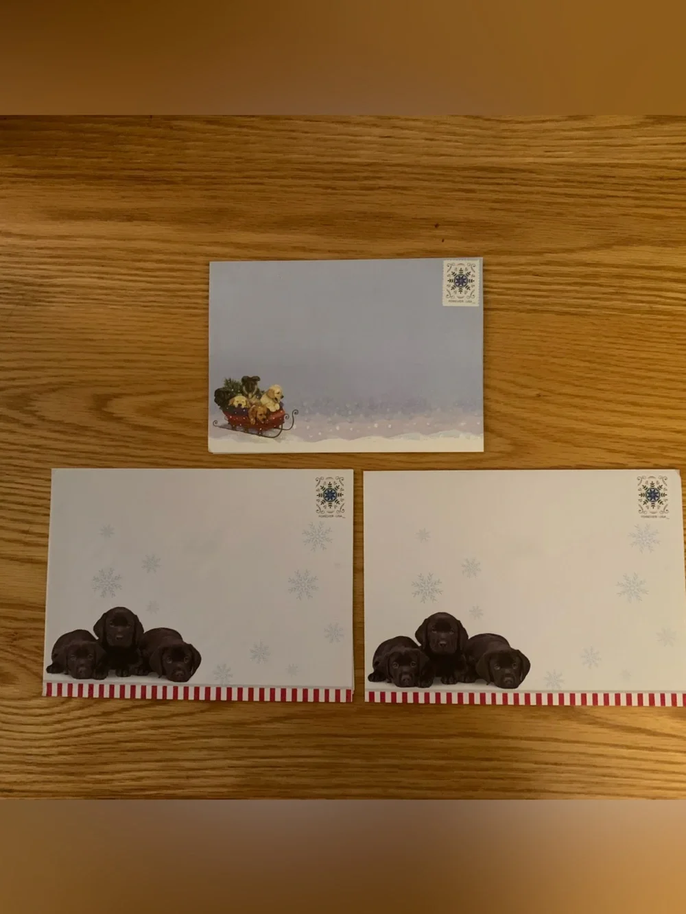 Dog Christmas Cards (7) w/postage